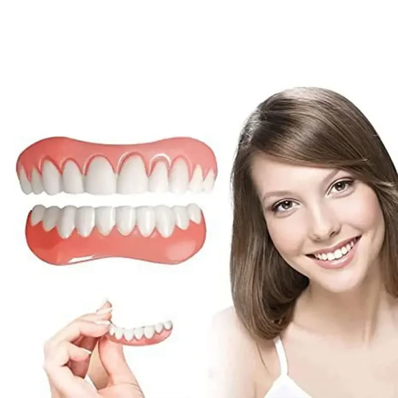 Reusable Fin Dentali Faccettes with Wall decal, Superior and Lower Temporary Protectives, Natural Instrument for Cosmetic Tooth Whitening
