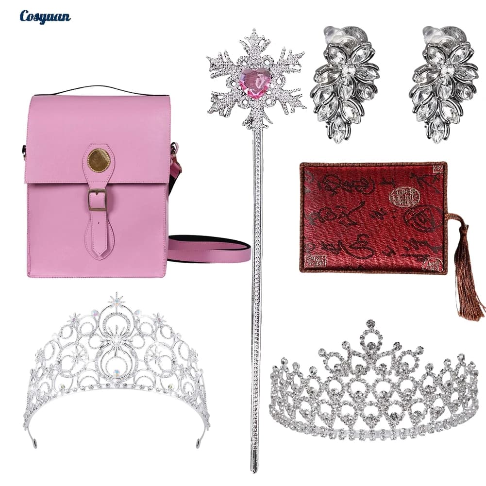 Glinda Cosplay Magic Bacchetta Malvagia Dressing Accessories Woman Fantasia Earrings Magicwand Crown Bags Halloween Punk Costume Gift