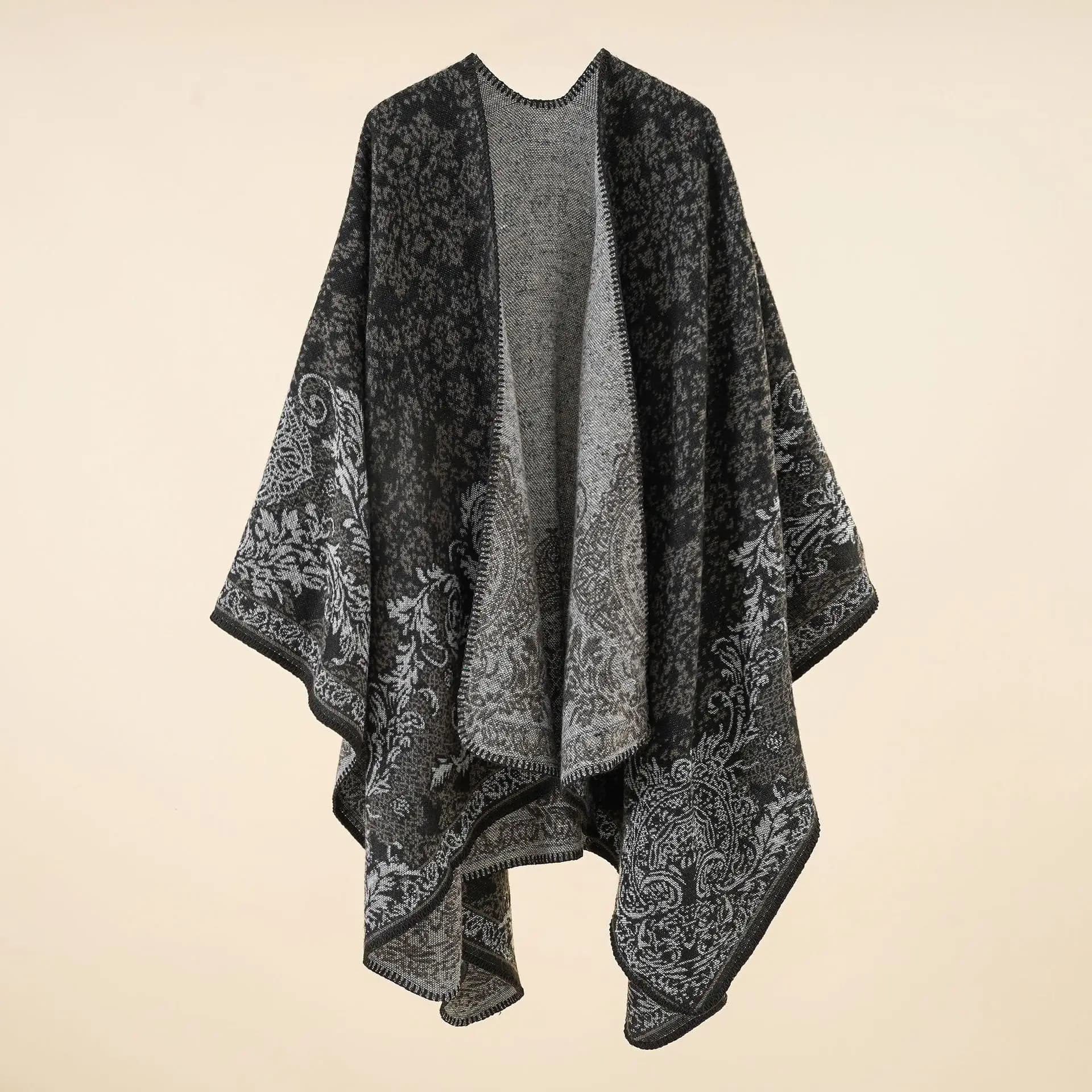 14 colori nuovo inverno grande pendolo stampato lungo scialle coperta sciolto spesso caldo Poncho capa donne finto Cashmere soprabito mantello
