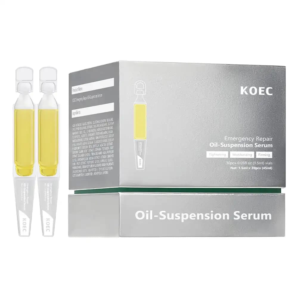 30 fiale da 1,5 ml KOEC Siero Viso Riparatore d'Emergenza Olio-Sospensione Idratante Rassodante Tonificante Collagene Acido Ialuronico