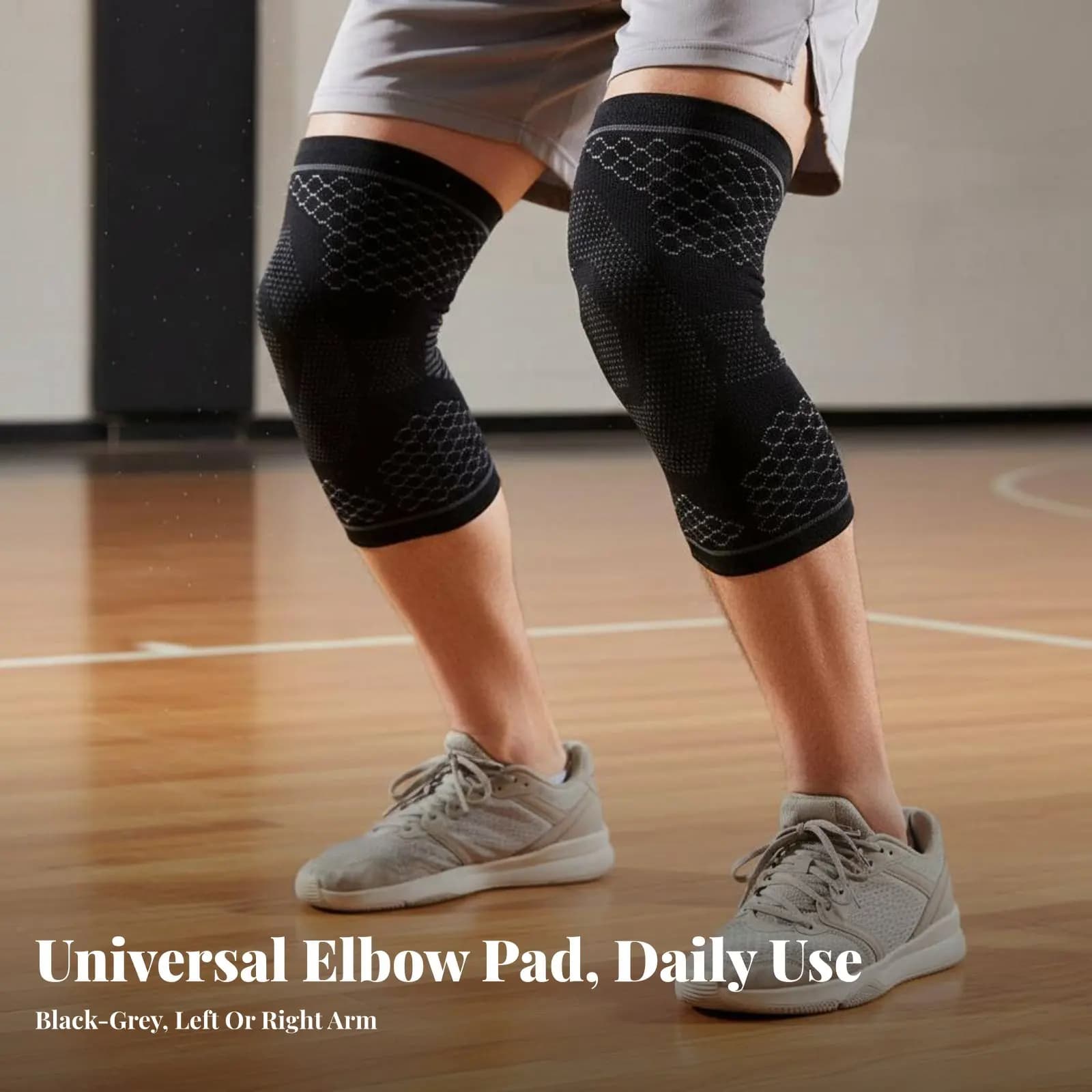 Supporto per Ginocchio a Compressione con Presa Antiscivolo, Fascia a Compressione per Ginocchio, Supporto per Gomito, Fascia di Supporto Atletico a Lunga Durata