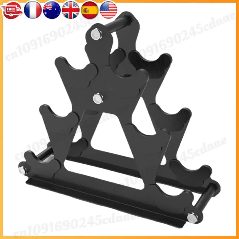 Supporto per manubri compatto a 3 livelli, supporto per manubri compatto, contiene 3 paia di mini staffa per manubri, rack di stoccaggio per manubri per allenamento fitness