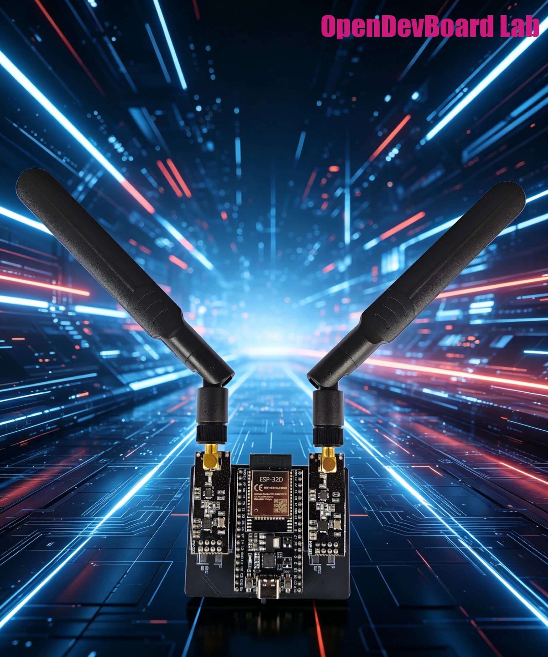 Nuova Scheda di Sviluppo ESP32 DevKitC + Modulo NRF24L01 PA LNA 2.4GHz con Supporto per Blocco Segnale Wi-Fi e Bluetooth e Antenne Aggiornabili