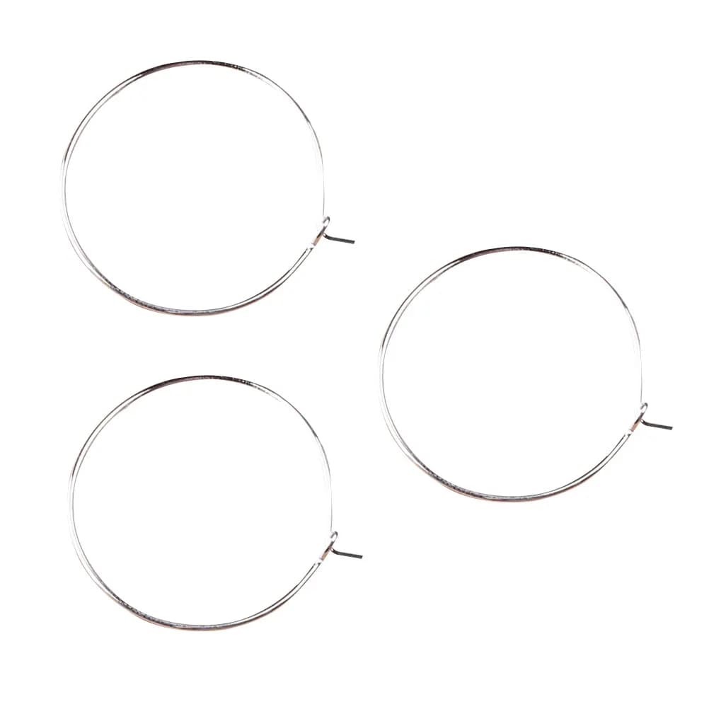 100 Pezzi Anelli per Orecchini a O 30x25mm Placcati Argento, Anelli Porta Charms per Orecchini Fai da Te, Anelli per Perline, per Capodanno, San Valentino, Compleanno