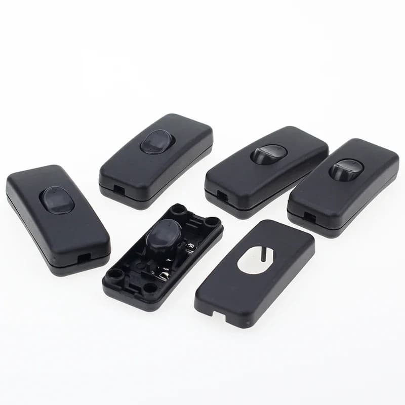5 pcs/lot ON/OFF Black Line Switch Table Lamp In Line Desk Light Cable Switch 110-250 V