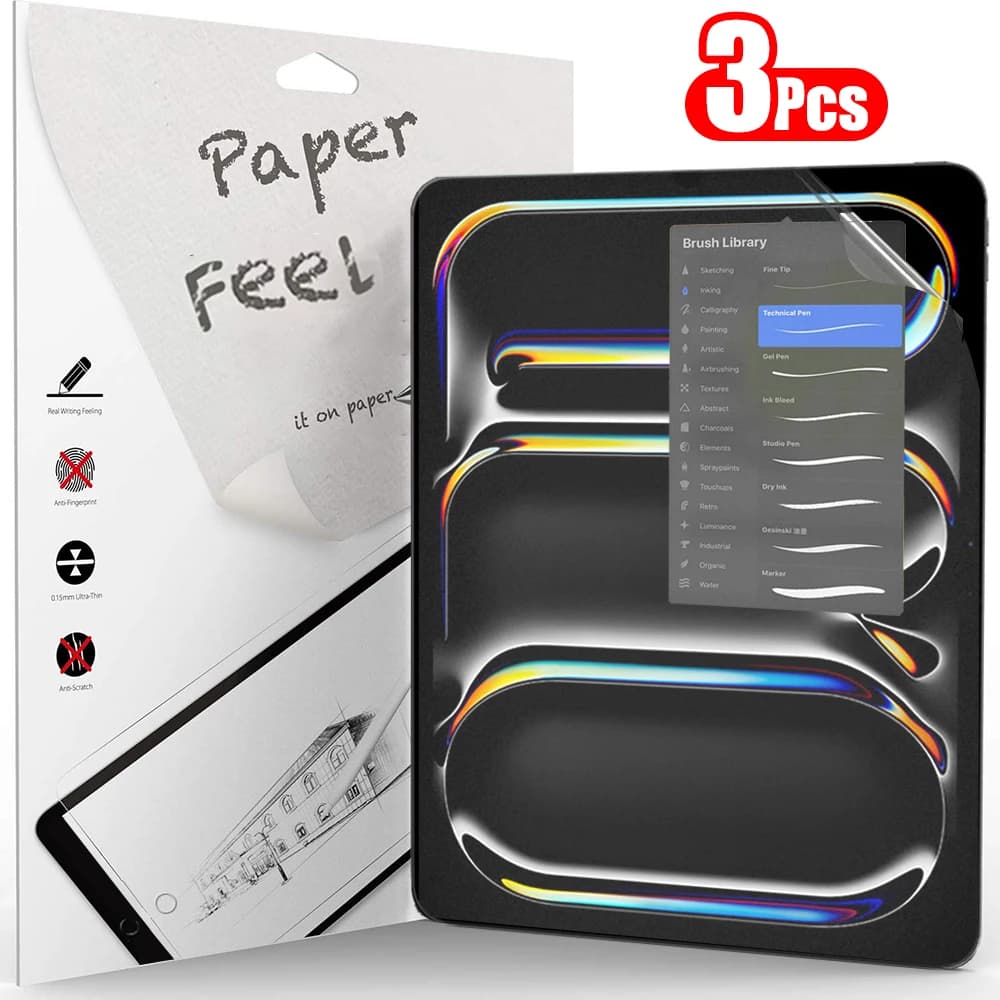 3Pcs Paper Feel Like Screen Protector For ipad Air 11 Pro 13 2024 10th 9th Generation 8 7 6 Air 5 4 Pro 11 12.9 10.5 M5 No Glass