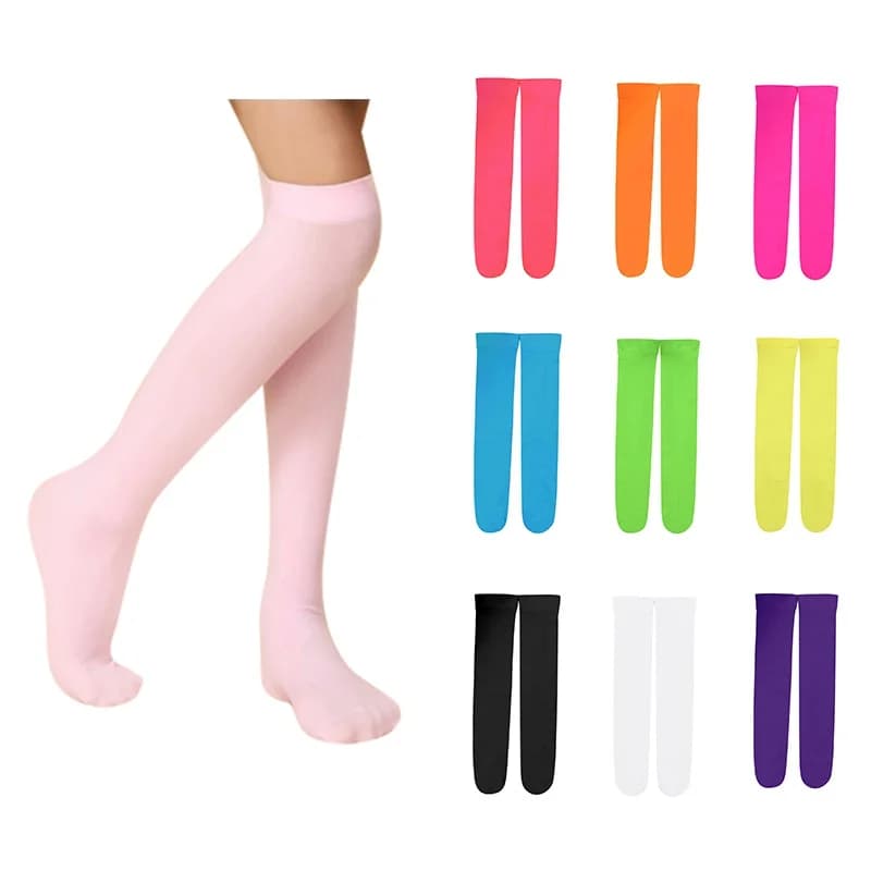 Calzini alti al ginocchio per bambini calzini lunghi per ragazze in cotone Color caramella bambino 3-12 anni scaldamuscoli studenti calze uniformi morbide