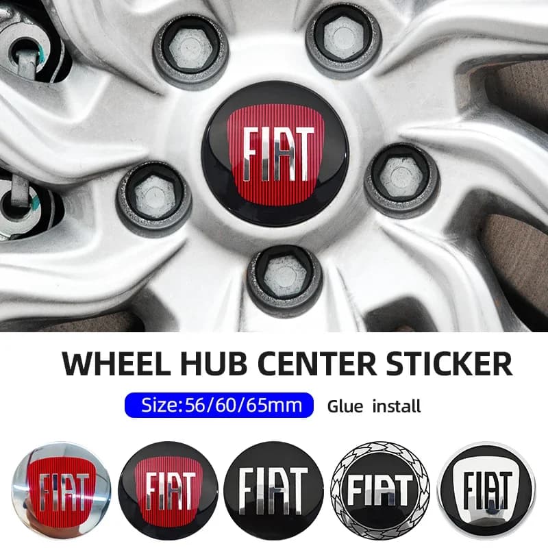 4 pezzi 56mm 60mm 65mm logo emblema auto coprimozzo ruota antipolvere adesivi accessori styling per FIAT