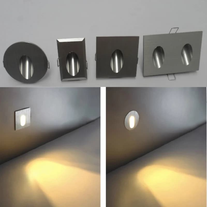 Aluminum Modern LED Stair Light 85-265V 3W Wall Sconce Nightlight Spotlight Background Light Step Aisle Corner Pathway Lamp