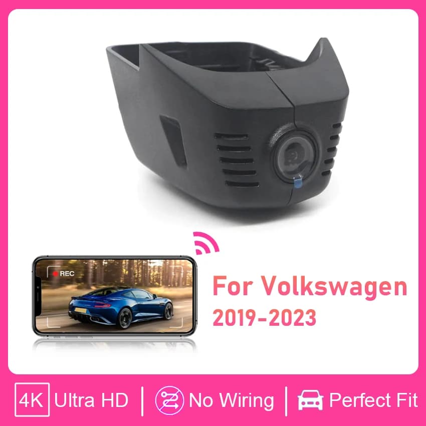 Dash Cam 4K with Night Vision and Wi-Fi for Volkswagen VW 86mm Tayron Tiguan L R-Line 2019-2023, App Control