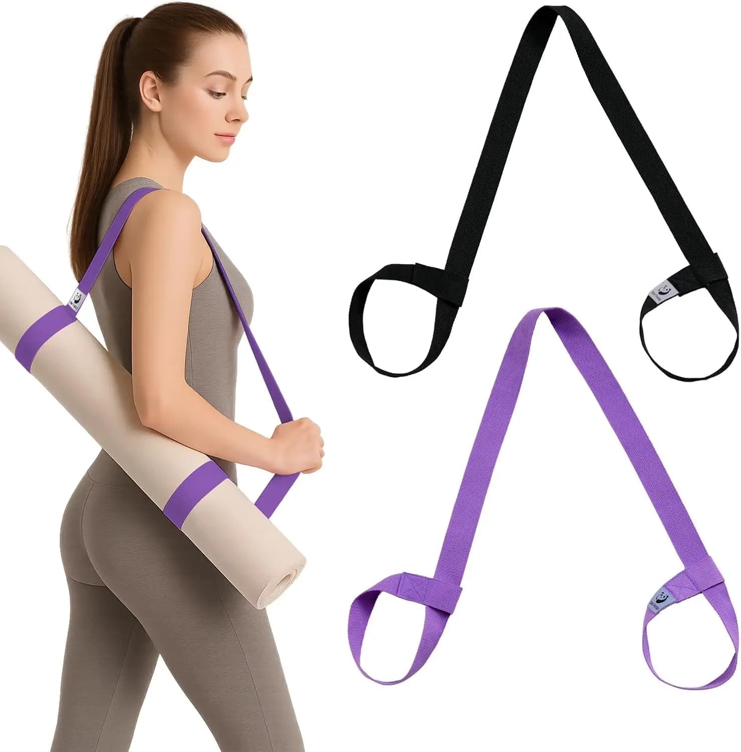 Adjustable shoulder strap for Yoga Mats, Panda Shape Subtile Design, Easy to Transport