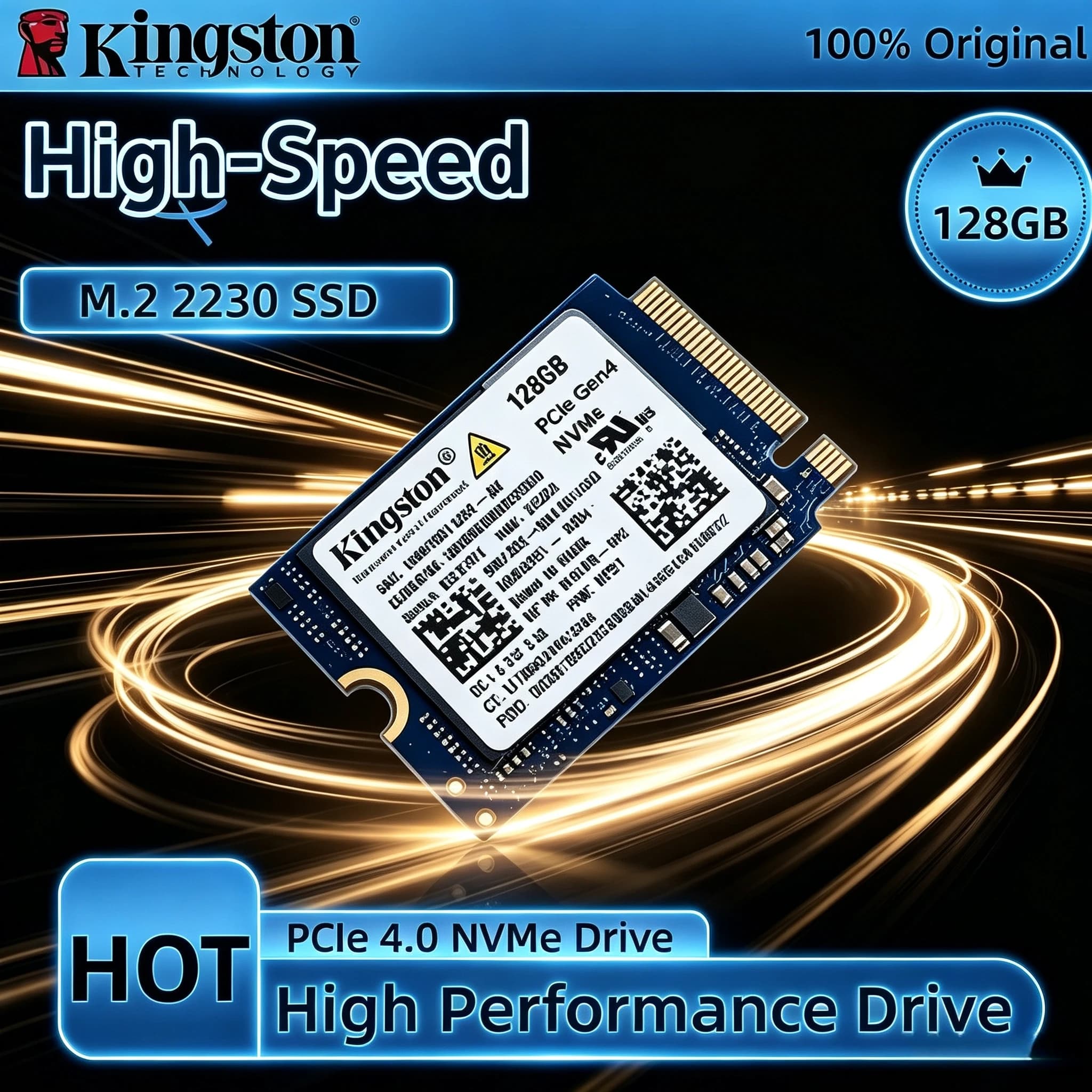 Kingston 128GB M.2 2230 PCIe 4.0 NVMe OEM SSD Internal Solid State Drive Fast Boot for Laptop Desktop Computer Pro Max Kit