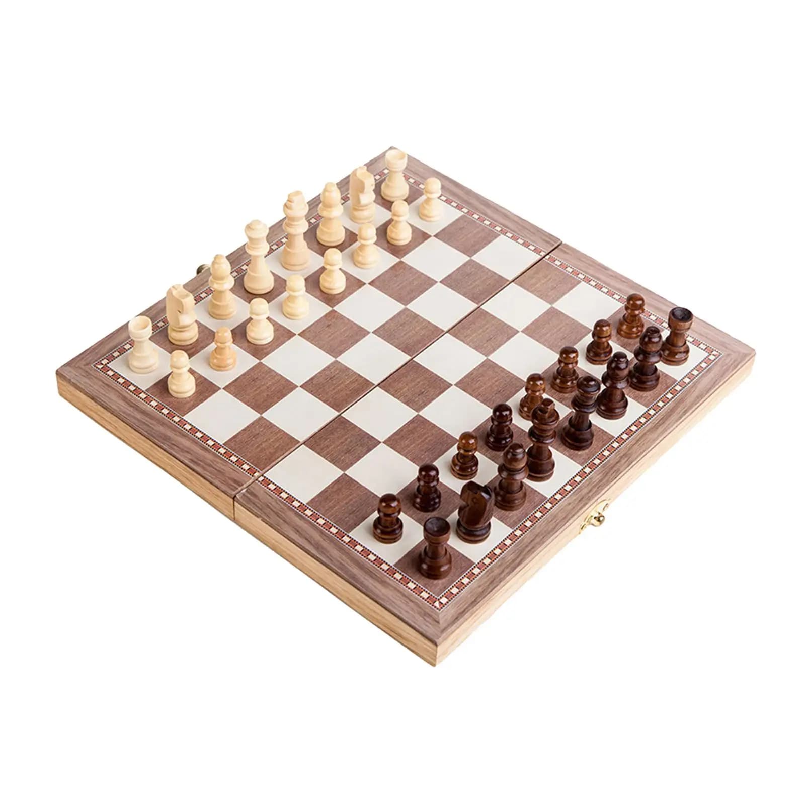 Folding Alloy Chess Set 12" Chess Board Board Game Toy for Chess Lovers