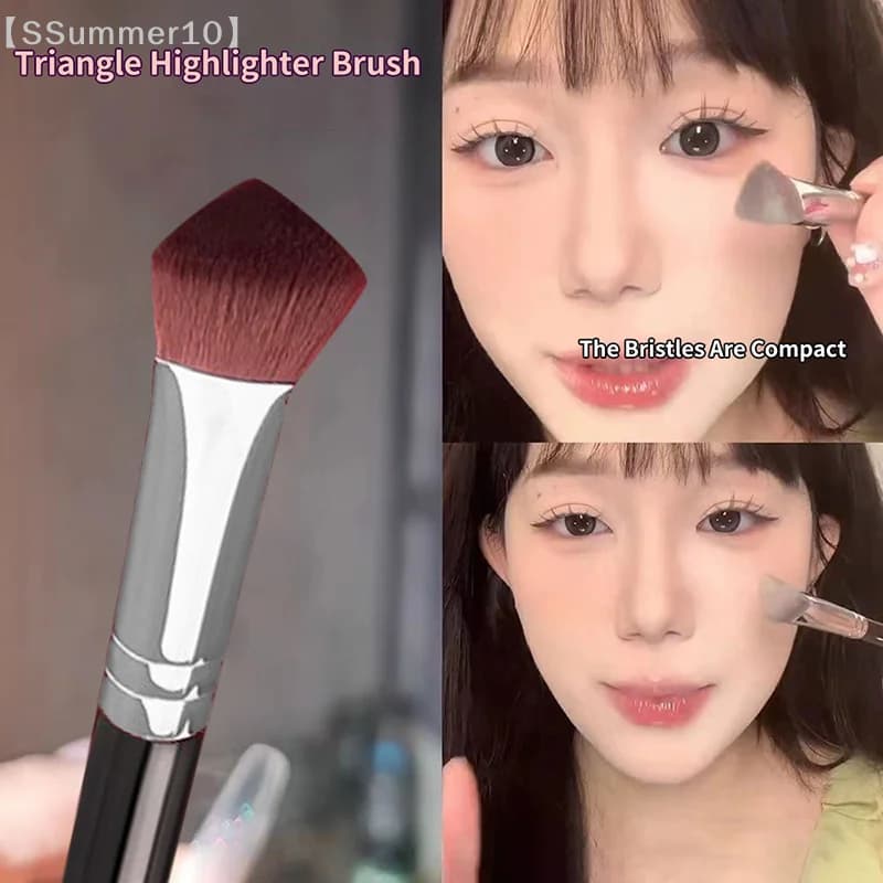 【SSummer10】1 pennello sintetico triangolare angolato per illuminante - Strumento per il trucco per contorno viso, fondotinta e correttore【SS】