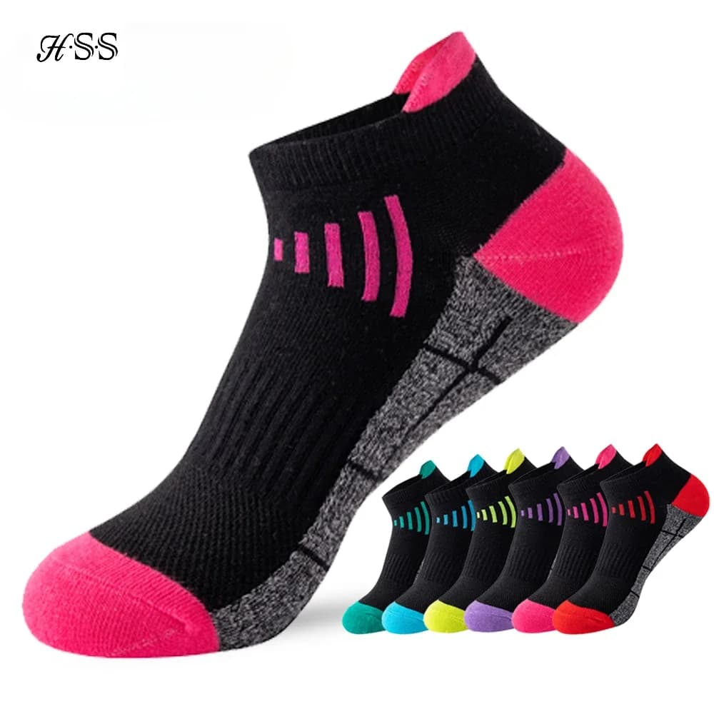 HSS 3Pairs Organic Cotton Women Socks Ankle Breathable Run Sports Sock Black Casual Athletic Summer Thin Men Short Sokke