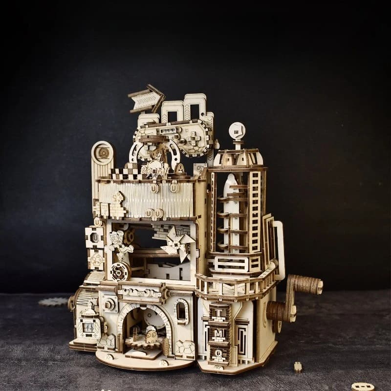 Wooden Puzzle Building Block DIY Assembly Model 3D Blocks Craft Toys Educational Toys Creative Constructor Games Birthday Gift