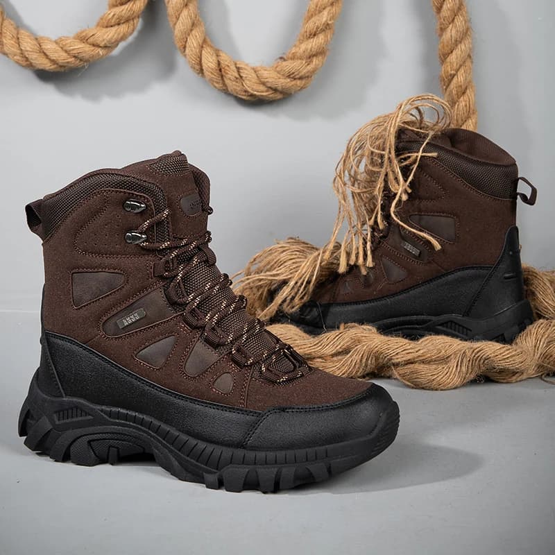 Men's Desert Combat Boots Waterproof Leather Climbing Shoes Non-slip Jungle Hiking Desert Hunting Shoes Outdoor Motorcycle Boots