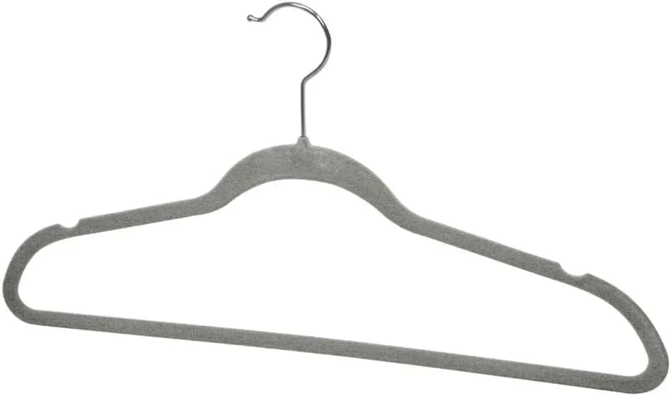 Pack of 10 Dresses in Velvet Grey - Organizer Soft Anti-slip for Wardrobe