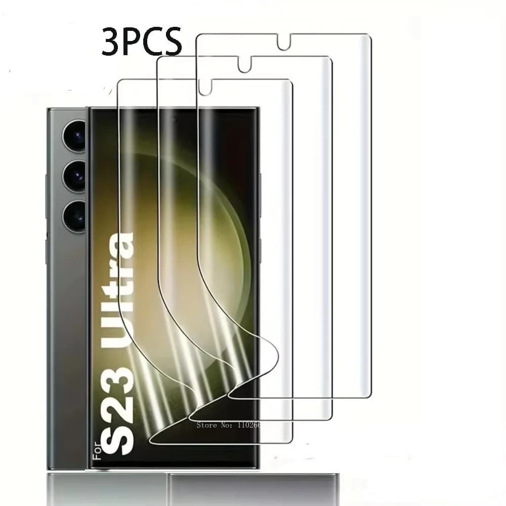 3 pezzi protezione schermo pellicola morbida idrogel HD ultra-trasparente per Samsung Galaxy S24 S23 S22 S21 S20 Ultra Plus S8 S9 Plus S21 FE pellicola