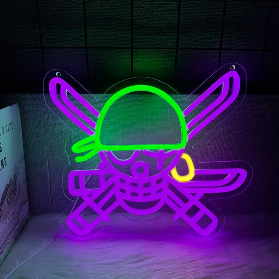 Insegna al neon a led scheletro, icona di coltello fatta a mano, alimentata tramite USB, utilizzata per luci decorative artistiche in club, sale giochi e camere da letto.