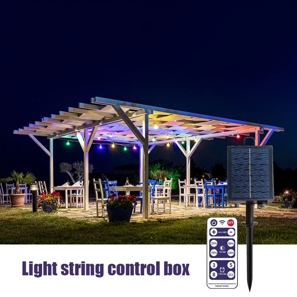 Scatola Batteria Solare per Luci a LED da Esterno e Interno, Controller Pannello Solare con Telecomando per Decorazioni da Giardino