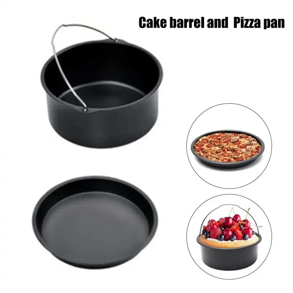 6/7/8 inch non-stick cake baking tray Air fryer and safe baker for oven with Bakeware multipurpose handles for pizza/tort/dessert baking tray
