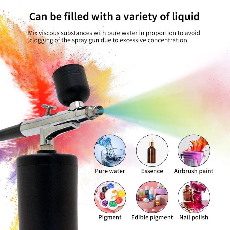 Nano Oxygen Injector Multi-Function Household Spray Airbrush Nail with Compressor Tattoo Spray Gun Face Nails Art Paint CakeTool