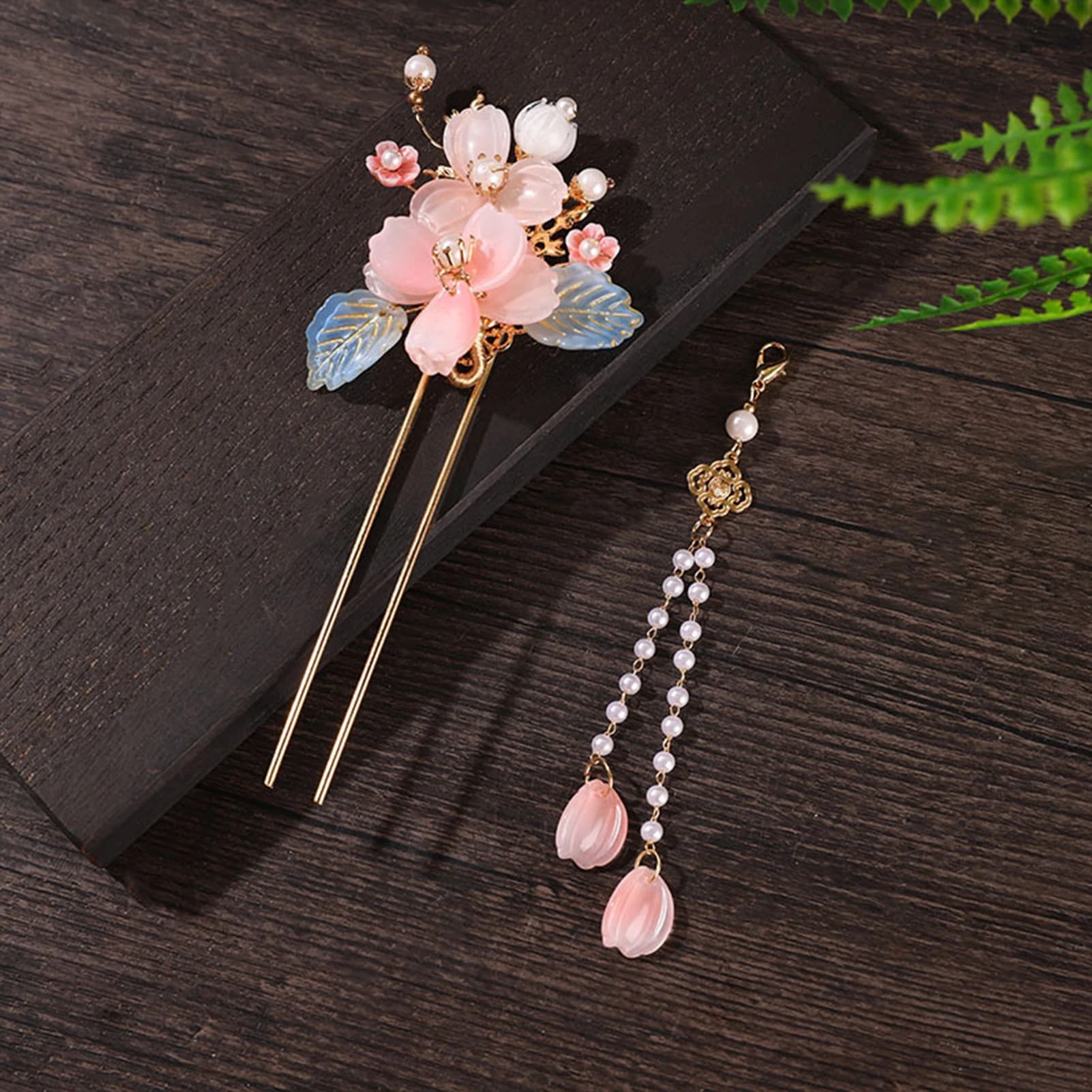 Fermaglio per capelli floreale antico, stile cinese, con nappa, accessorio per capelli di lusso leggero, gioielli alla moda per ragazze