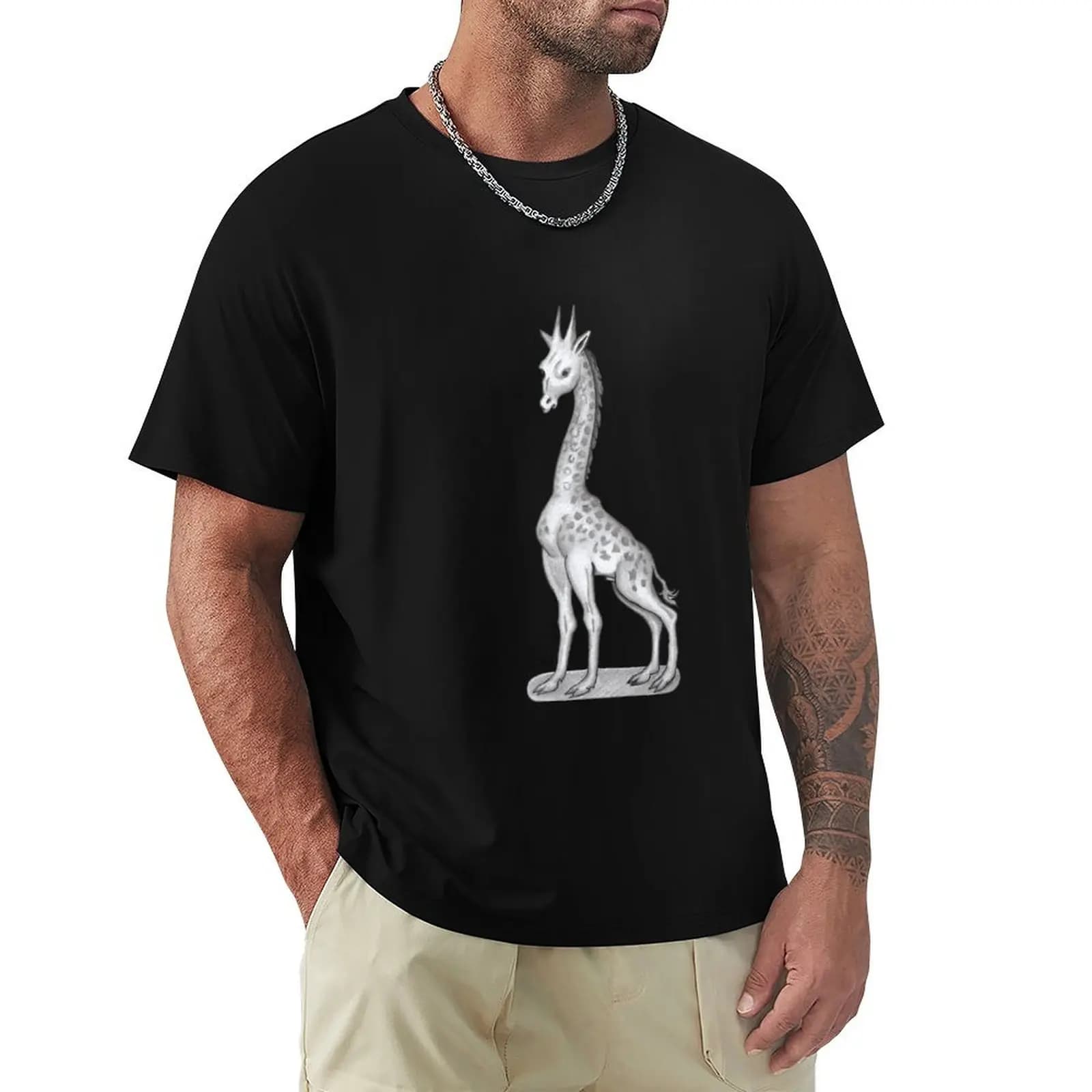 T-shirt Hieronymus Bosch Giraffe, maglietta casual resistente alle macchie