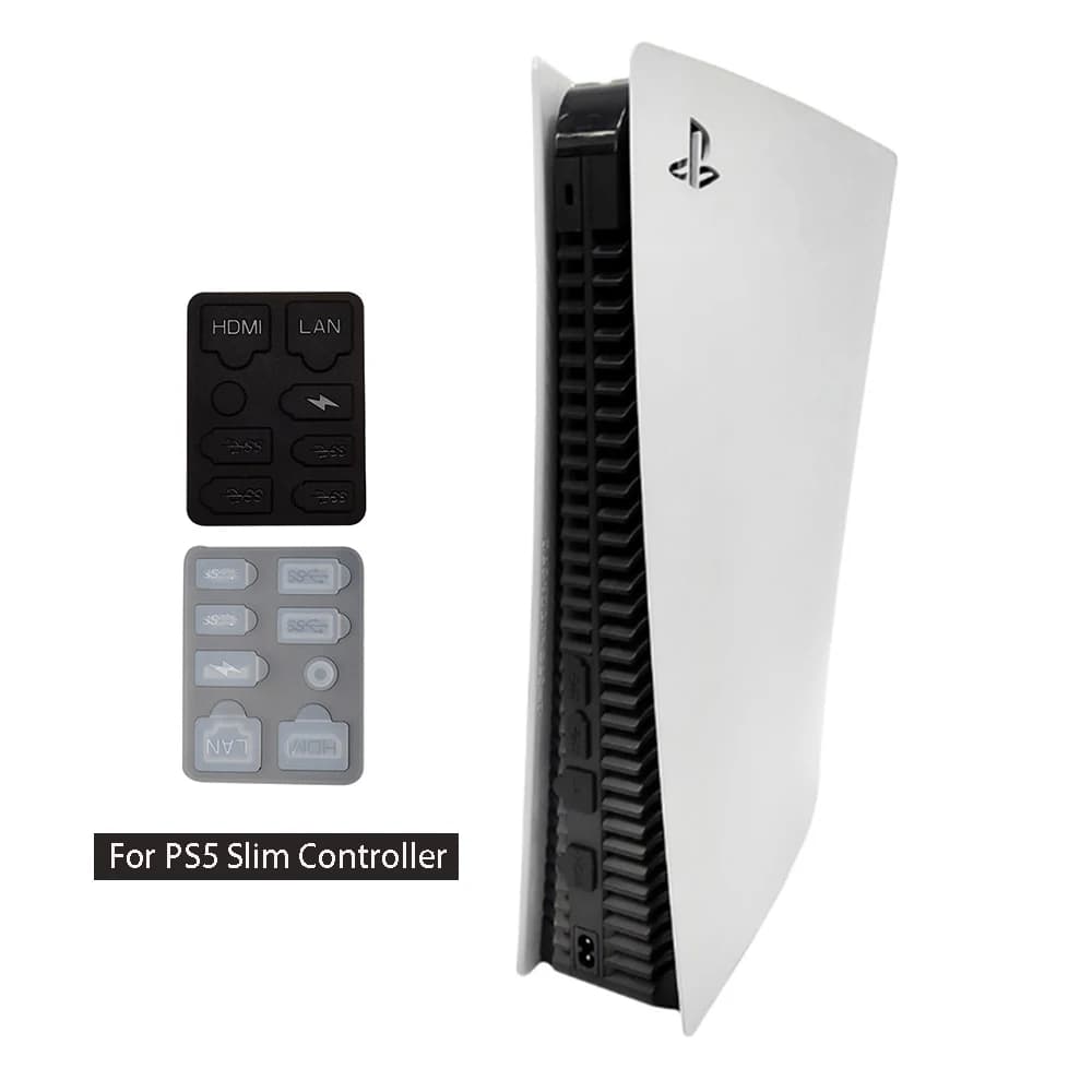 Copertura Antipolvere per PS5 SLIM, Protezione in Silicone per Console di Gioco, Copertura Antipolvere per LAN USB C, Tappo Antipolvere, Parti di Ricambio