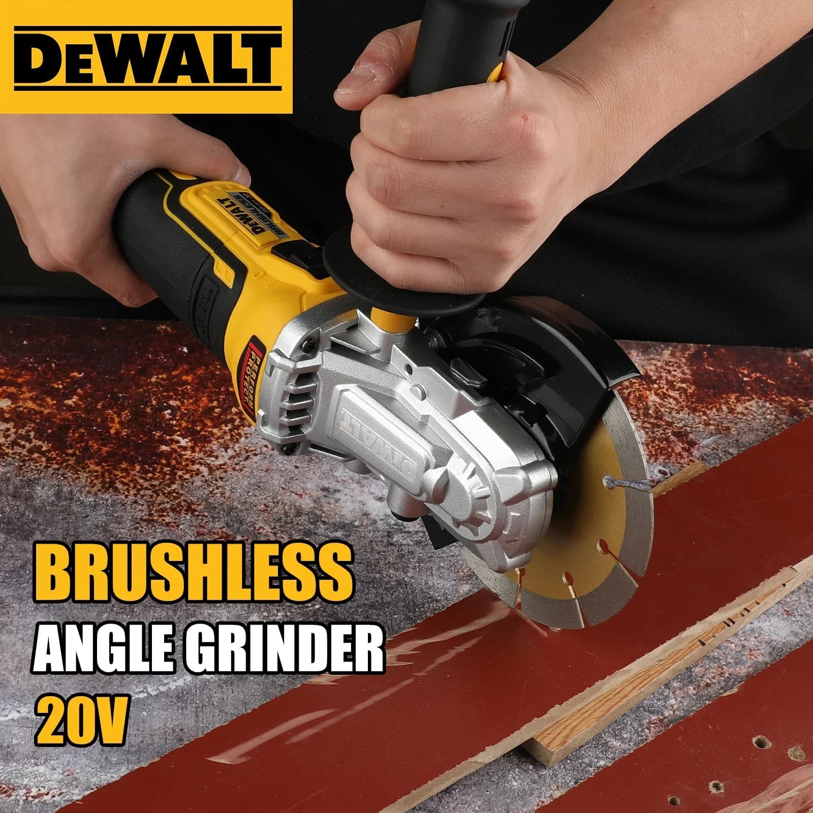 Smerigliatrice Angolare Senza Fili Dewalt DCG405FN 125mm Brushless 9000RPM, Utensile per Taglio, Levigatura e Lucidatura Compatibile con Batteria al Litio