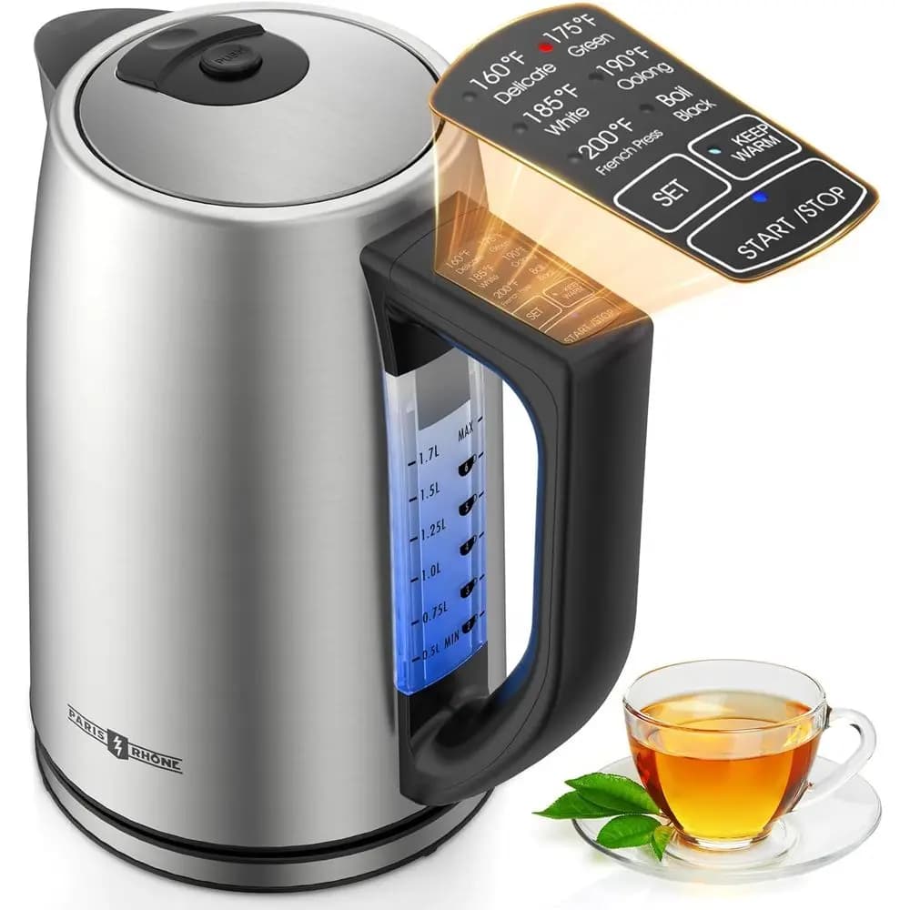 1.7L Electric Tea Kettle, 6 Precise Temperature Presets StainlSteel Electric Kettle Temperature Control,1500W ast Boiling Hot Wa