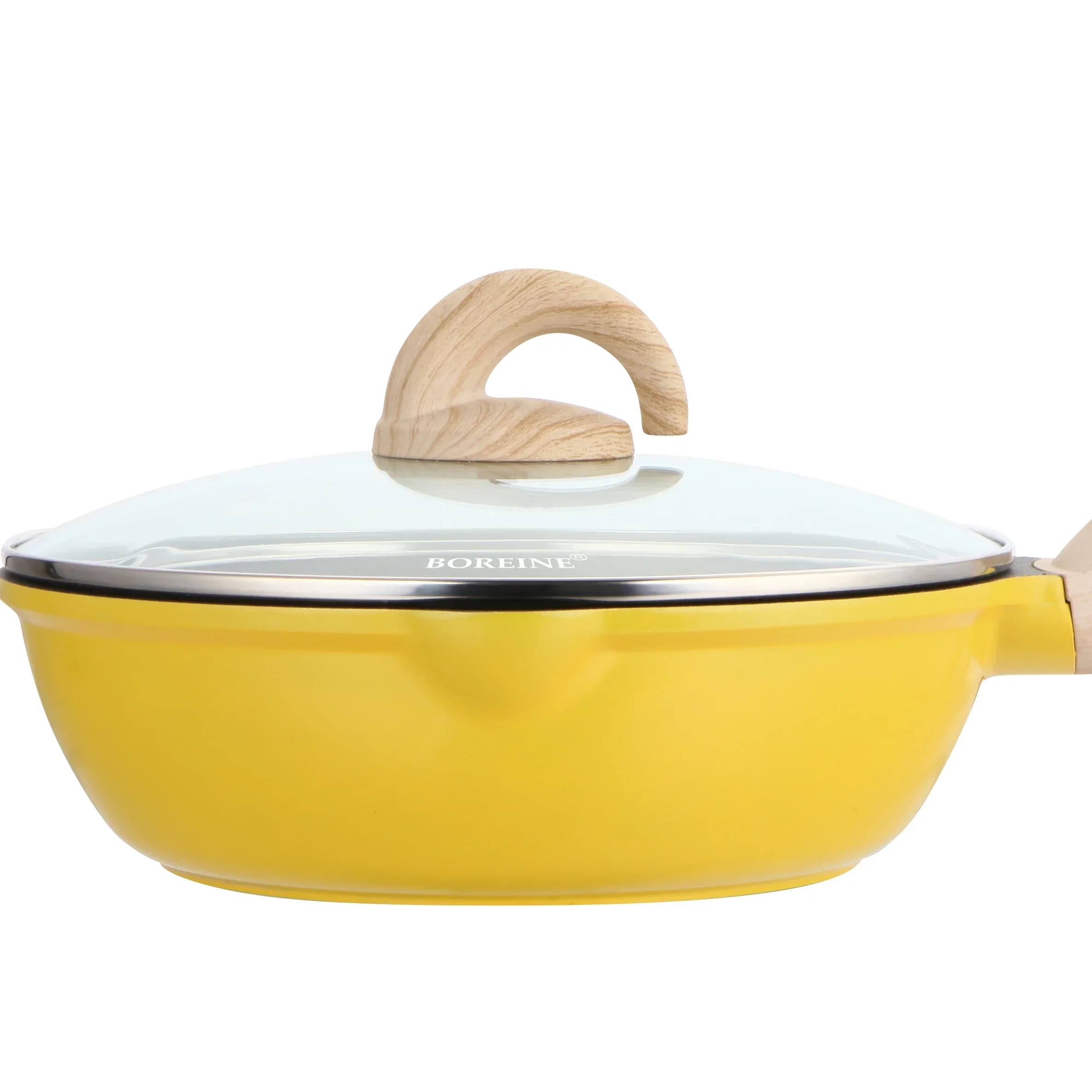 BOREINE Kitchen cookware pan for whispering marble pan with Maka color