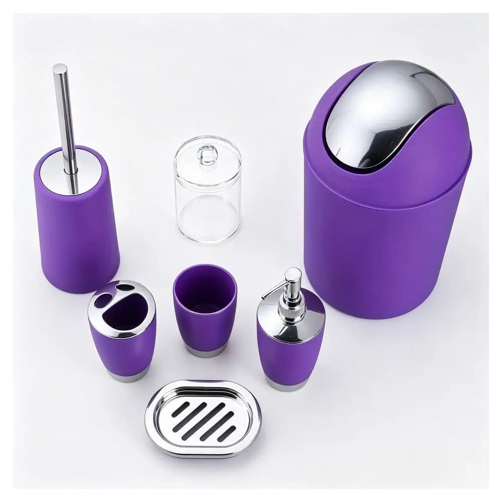 7Pcs Bathroom Accessories Set, Plastic Gift Set, Toothbrush Holder, Toothbrush Cup, Soap Dispenser, Soap Dish