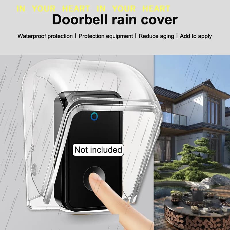 【X】1 Pezzo Scatola Campanello Wireless Impermeabile da Esterno Trasparente, Copertura Antipioggia per Campanello, Accessori Fai da Te