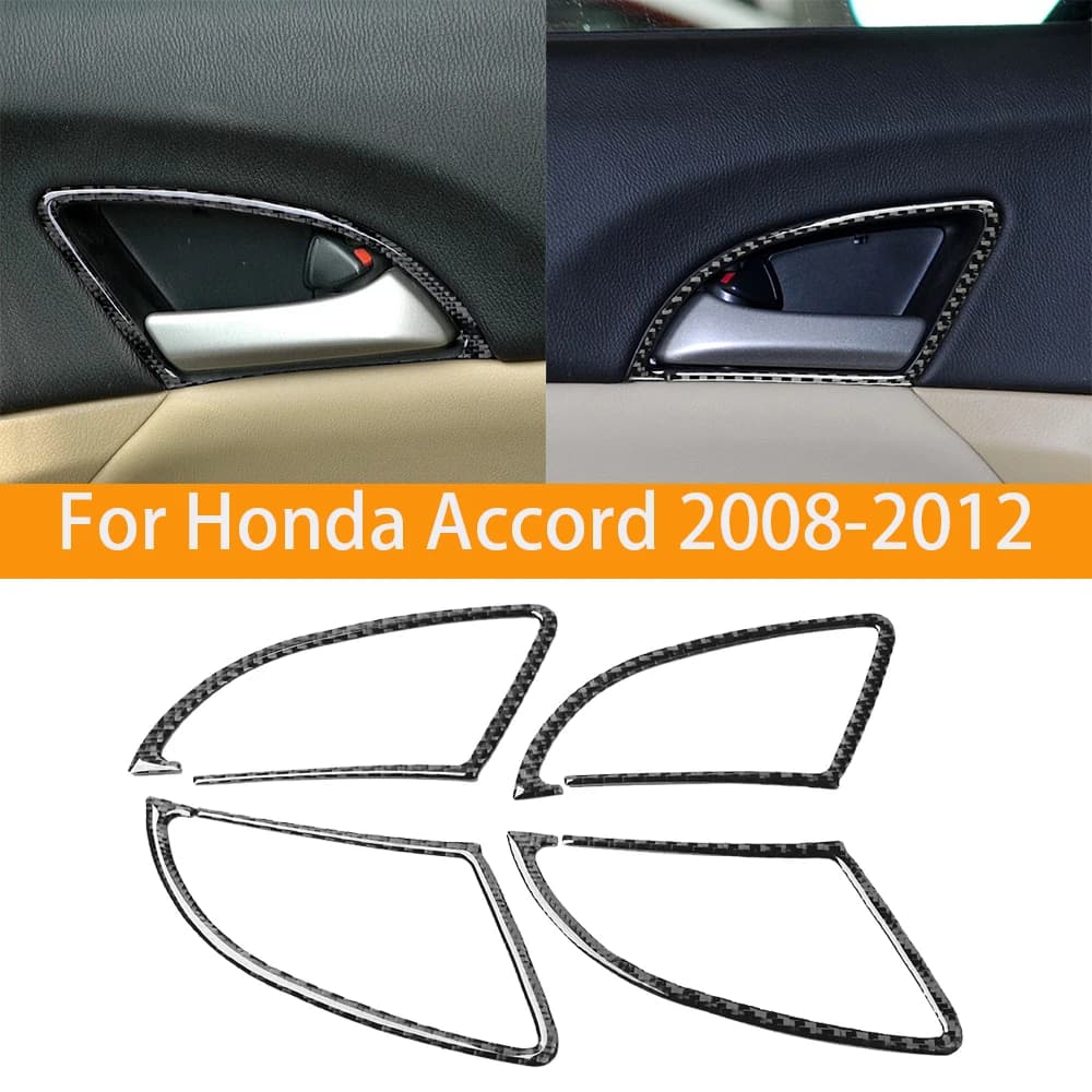For Honda Accord 2008-2012 real Carbon Fiber Door Handle panel decorative cover Car Interior Accessories Modified Sticker