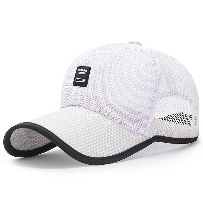 Estate donna uomo nero bianco berretti da Baseball maglia traspirante cappelli Snapback Sport berretto da pesce cappello per donna uomo