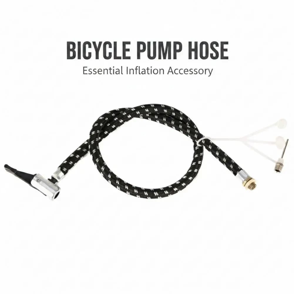 Tubo Gonfiabile per Bicicletta 50cm, Prolunga in Plastica per Gonfiaggio, Connettore per Pompa Pneumatici, Adattatore con Blocco per Gonfiaggio