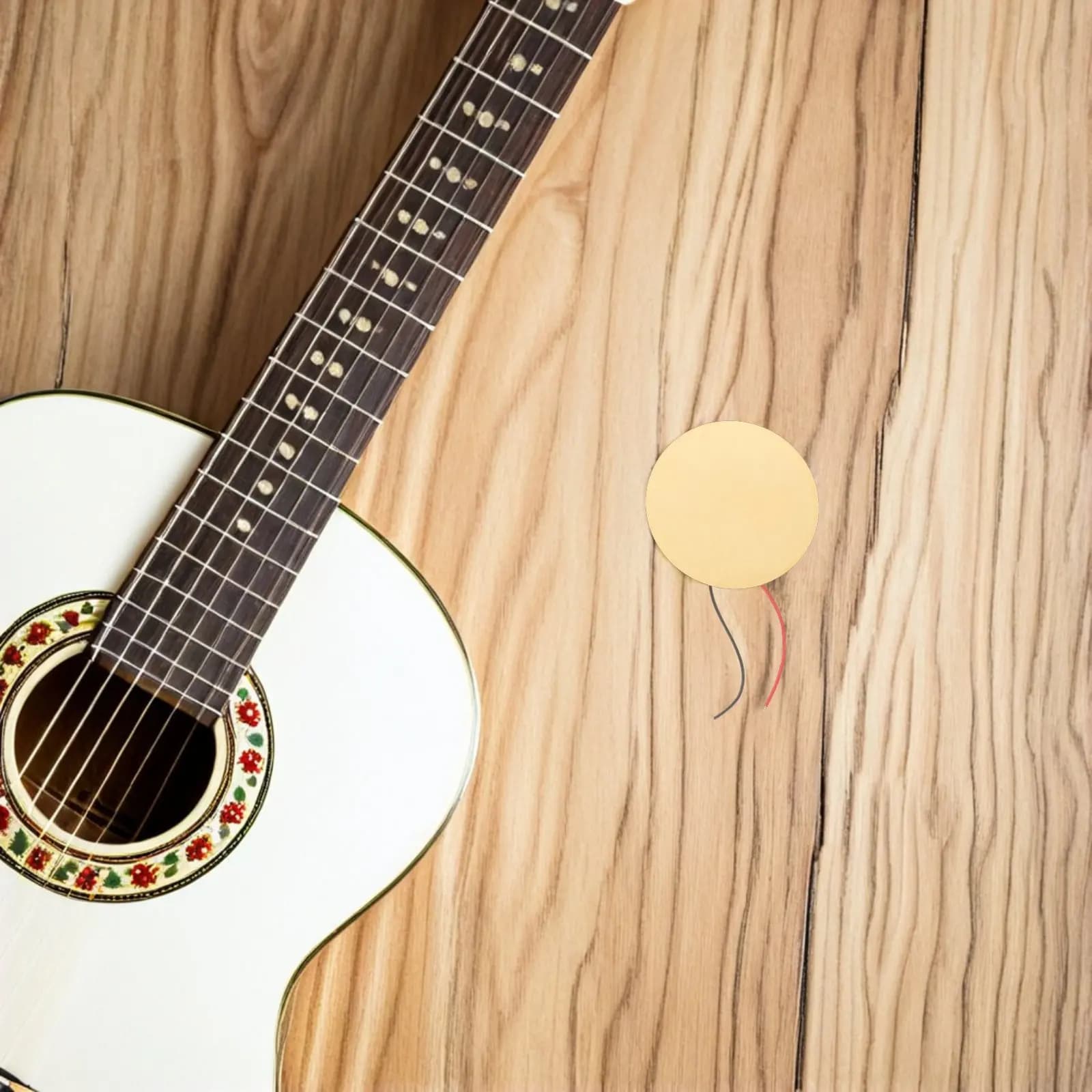 Set di 32 Trasduttori Piezoelettrici Mini per Chitarra Acustica, Violino, Ukulele, Pickup a Contatto per Foro di Risonanza
