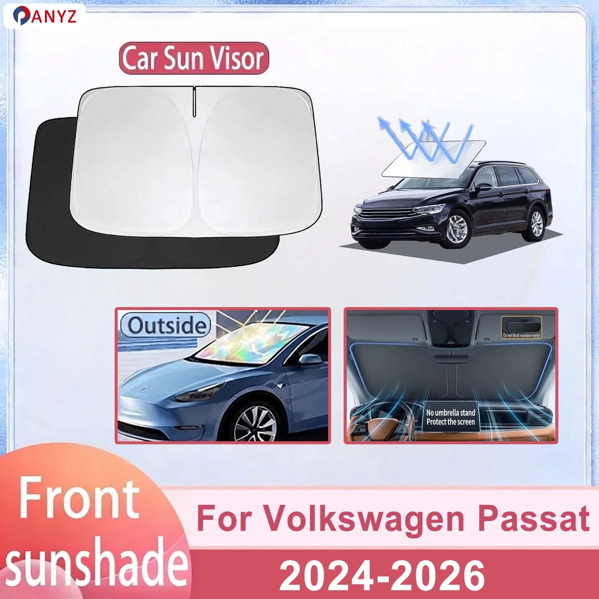 For Volkswagen Passat 2024-2026 Car Windshield Sunshade Cover Front Window Sun Shade Heat Insulation Summer Auto Accessories
