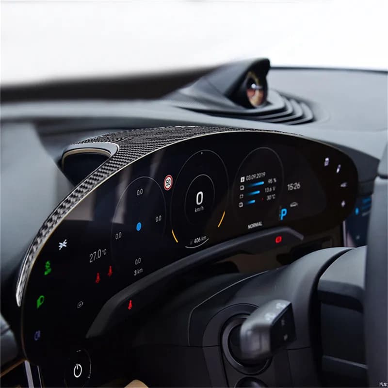 Adesivo in fibra di carbonio per protezione decorazione interna auto nera per Porsche Taycan 2019-2022 Accessori per lo styling automatico