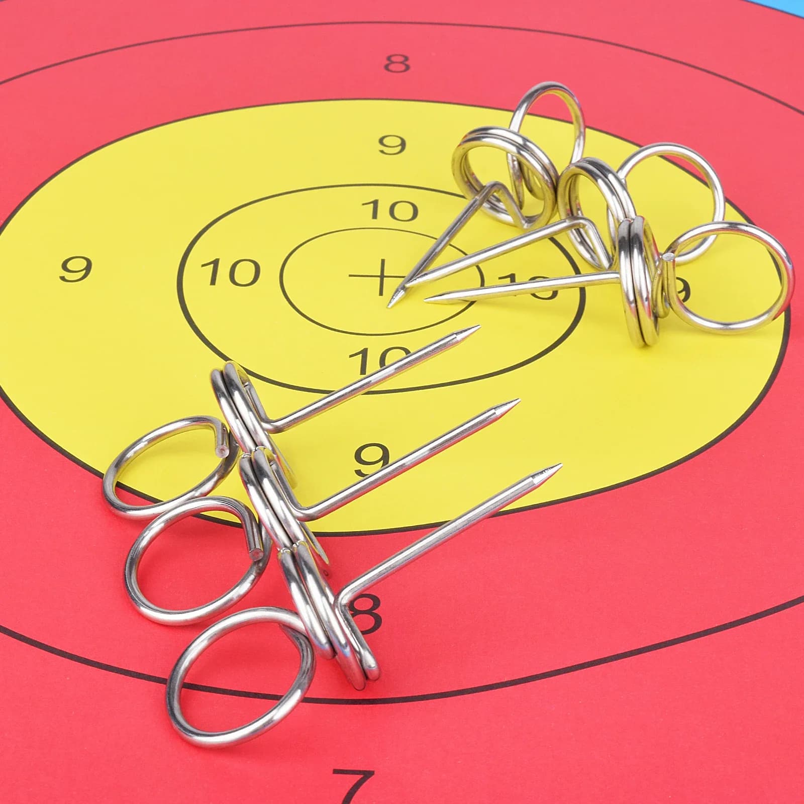 12 pezzi, tiro con l'arco in acciaio inossidabile bersaglio viso chiodo perno punto fisso, carta pratica di tiro puntamento puntina, accessori da caccia all'aperto