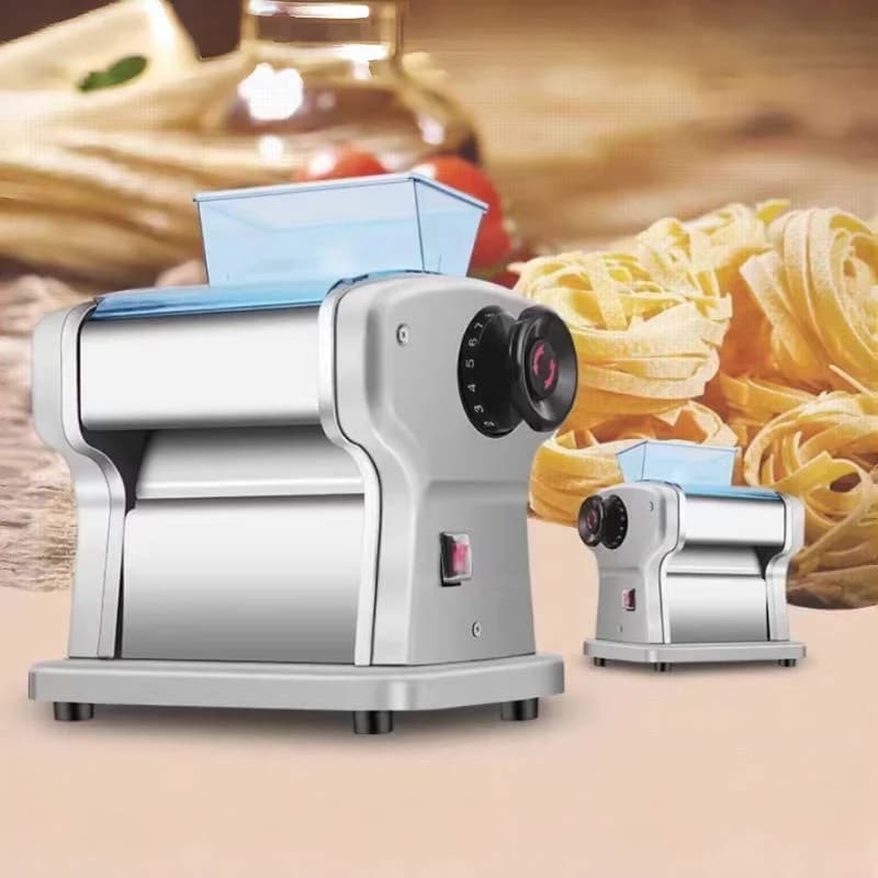 220V Stainless Steel Electric Noodle Press Machine Multi-Size Automatic Pasta Maker Dough Sheet Cutter for Various Noodle Shapes