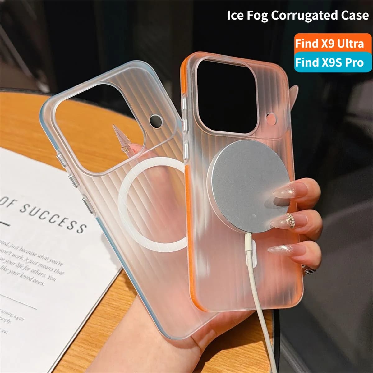 Custodia Magnetica Corrugata di Lusso Effetto Ghiaccio per OPPO Find X9S Pro X9 Ultra X8S Plus X8 Pro con Protezione Anti-caduta Compatibile Magsafe
