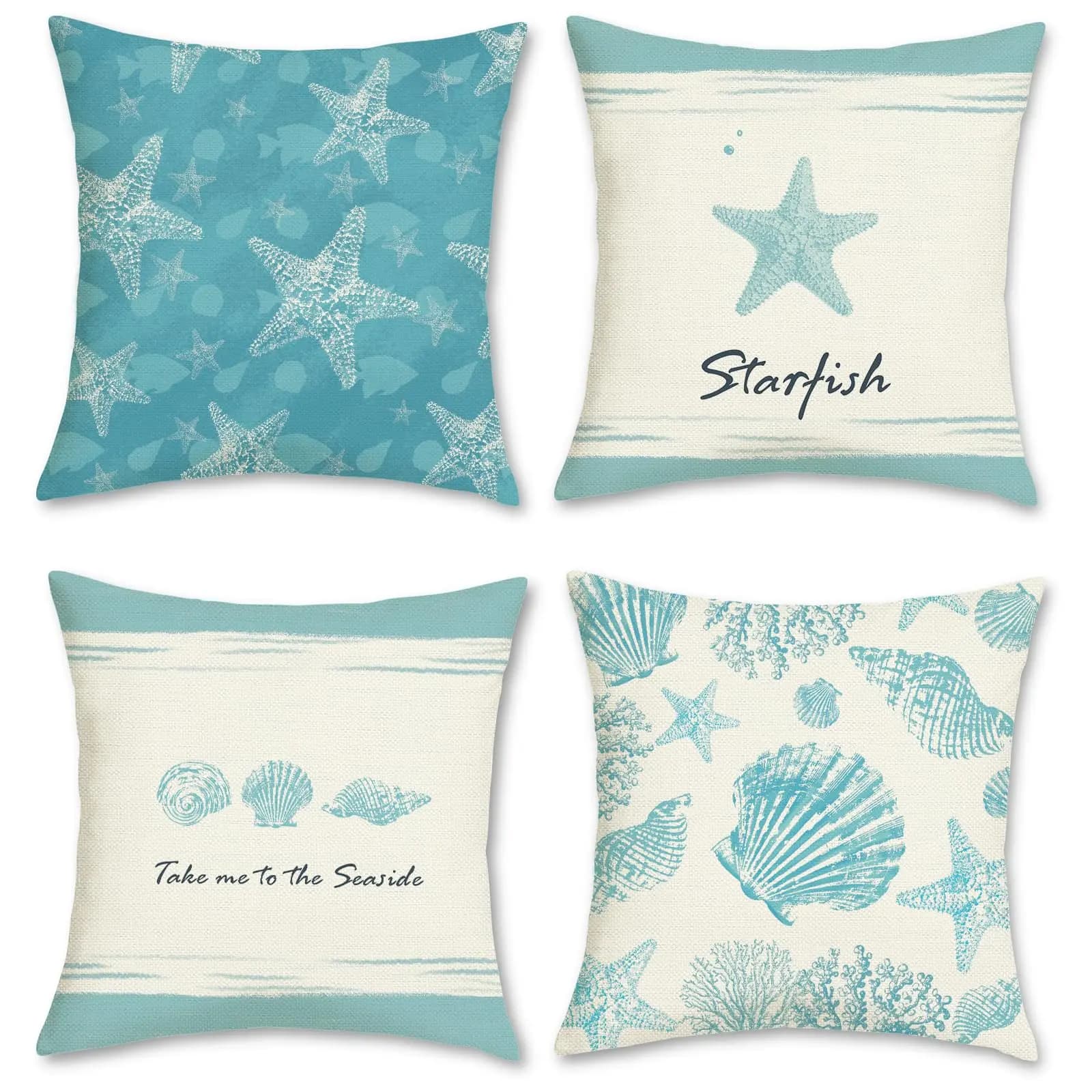 Decorazioni per la casa Stelle marine e conchiglie Fodere per cuscini decorativi Fodera per cuscino modello adatta per divano camera da letto Fodera per cuscino per auto