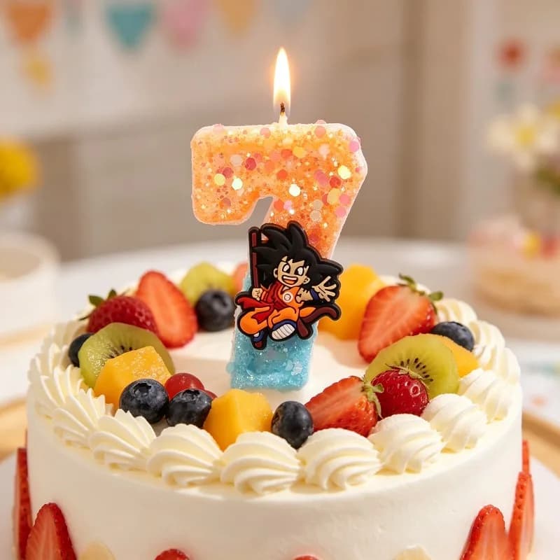 Candele Serie Dragon Ball Kawaii, Candele Numeriche 0-9 con Personaggi dei Cartoni Animati, Decorazioni per Feste di Compleanno per Ragazzi e Ragazze