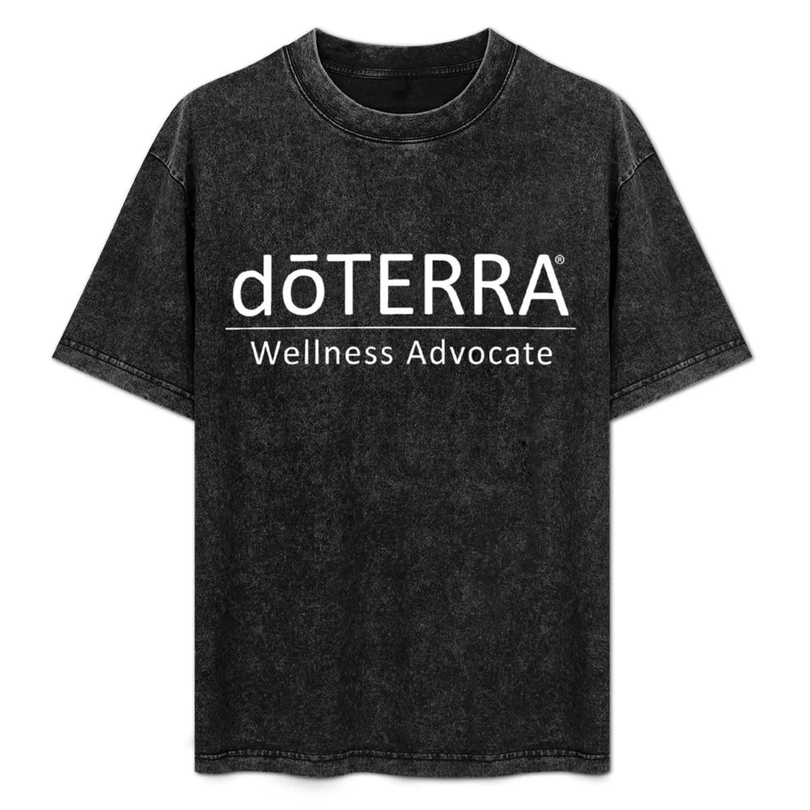 T-shirt Doterra Wellness Advocate con testo bianco e olio essenziale, top da lavoro a maniche corte