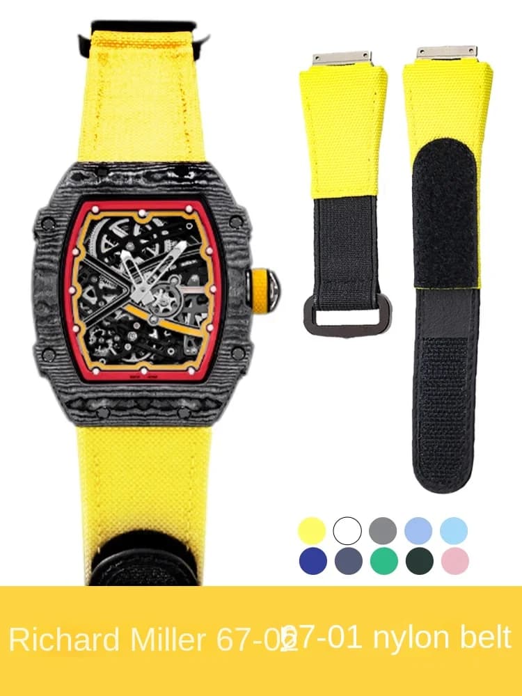 Per cinturino per orologio Richard Mille RM011 e RM030: cinturino di ricambio in velcro e gomma fluorurata/FKM per orologi di lusso