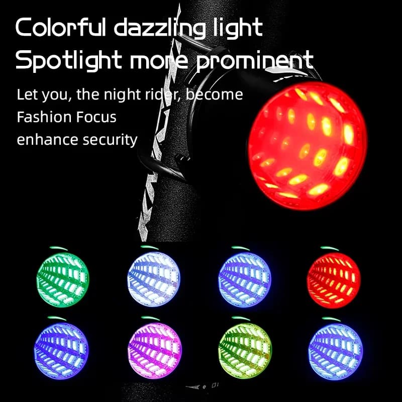 ESLNF bike Waterproof rear Colored Rechargeable tail light light bicycle light Aluminum alloy cycle light 2026 New