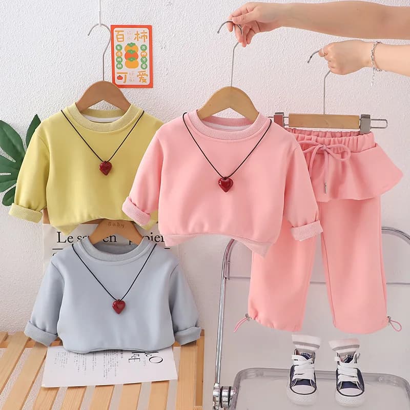 Completo Set Top Gonna Tenda Pantaloni Set Felpa con cappuccio Pantaloni Abiti Neonata Autunno Elegante Abbigliamento casual alla moda Stile sportivo primaverile